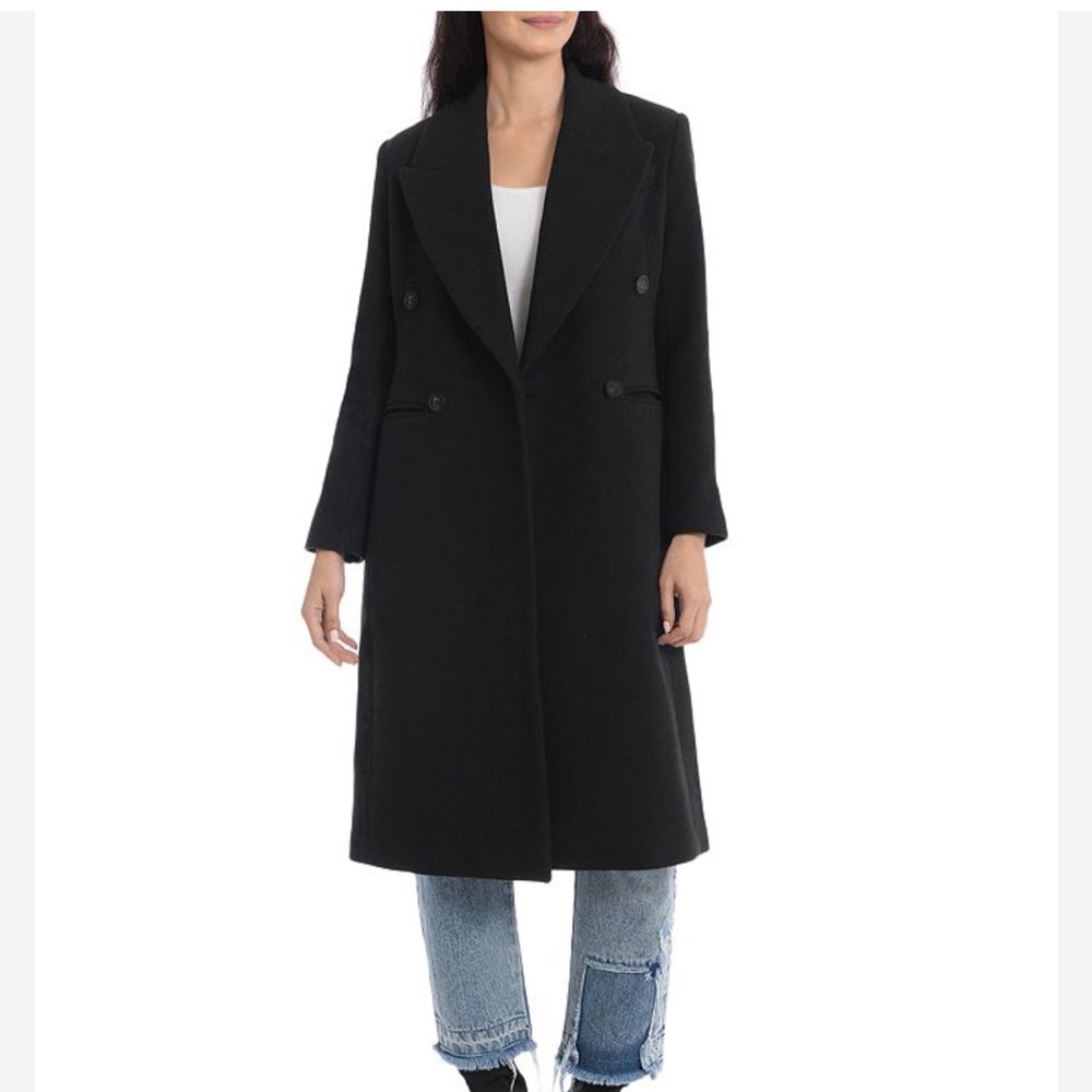 Avec Les Filles double breasted blazer coat black